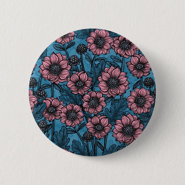 Pink Mums 6 Cm Round Badge (Front)
