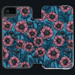 Pink Mums Incipio Watson™ iPhone 5 Wallet Case<br><div class="desc">Hand  drawn vector pattern with small pink chrysanthemum flowers</div>