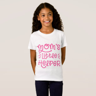 Pink Mum's Little Helper Cute Hand Lettered Script T-Shirt