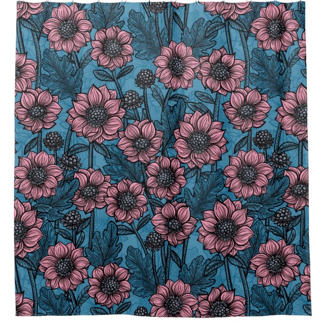 Pink Mums Shower Curtain (Front)