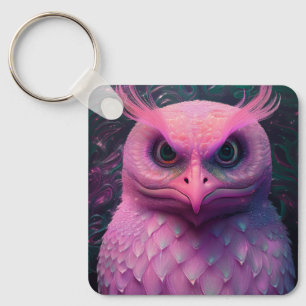Pink Murloc/Owl Hybrid Creature Key Ring