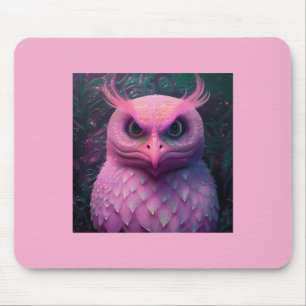 Pink Murloc/Owl Hybrid Creature Mouse Mat