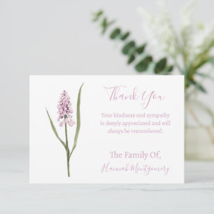 Pink Muscari Funeral & Sympathy Thank You Cards