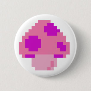 Pink Mushroom 6 Cm Round Badge