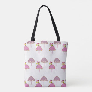 pink mushroom fairies tote bag 108TB