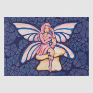 Pink Mushroom Fairy Watercolor Art Fairies         Tissue Paper