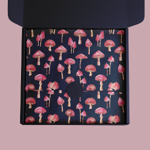 Pink Mushroom Pattern Tissue Paper