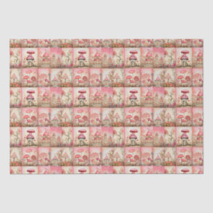 Pink mushrooms tissue paper