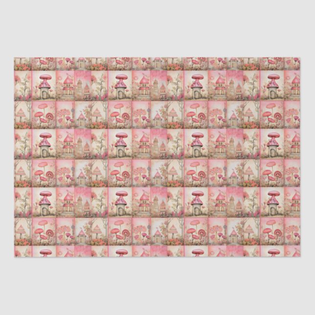 Pink mushrooms tissue paper (Front)