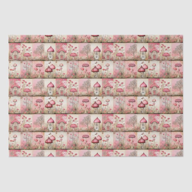Pink mushrooms tissue paper (Front)