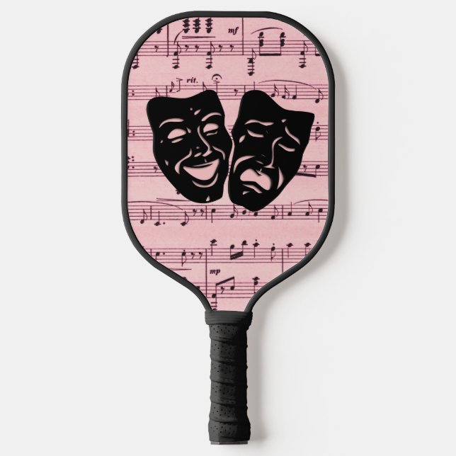 Pink Music and Theatre Masks Pickleball Paddle (Front)