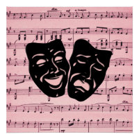 Pink Music and Theatre Masks