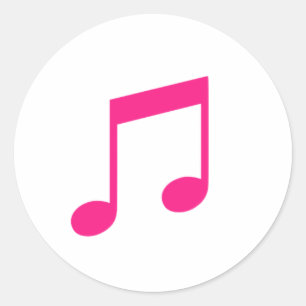 Pink Music Classic Round Sticker