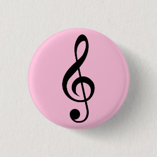 Pink Music Clef badge