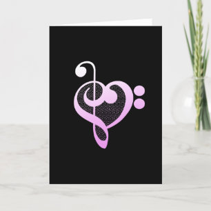 Pink Music Musician Heart Card
