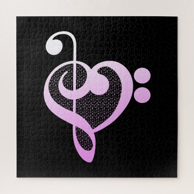 Pink Music Musician Heart Jigsaw Puzzle (Vertical)