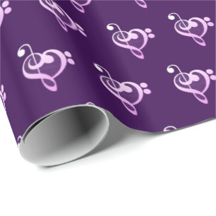 Pink Music Musician Heart Wrapping Paper