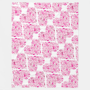 Pink Music Note Hearts Fleece Blanket