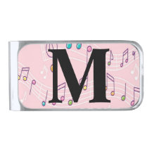 Pink Music note Musician Monogram  