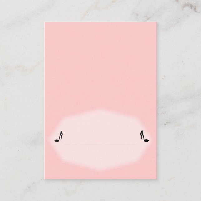Pink Music Place Card (Front)