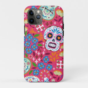 Pink Music Rock Skull Floral Garden iPhone 11 Pro Case