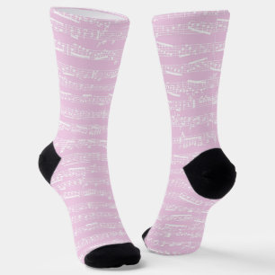 Pink Music Socks - Girly Musical Notes Socks