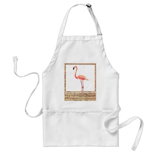 Pink Musical Flamingo Apron (Front)