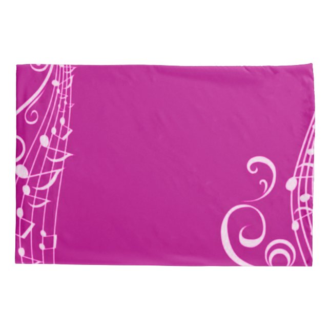 Pink Musical Notes Inspiration Pillowcase (Back)