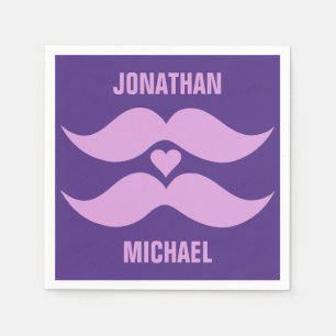 Pink Mustaches custom paper napkins