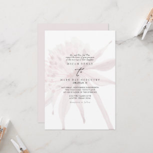 Pink Muted Champagne Floral Wedding Invitation