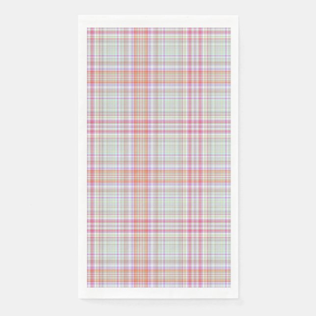Pink 'n Green Geometric Plaid Napkin (Front)