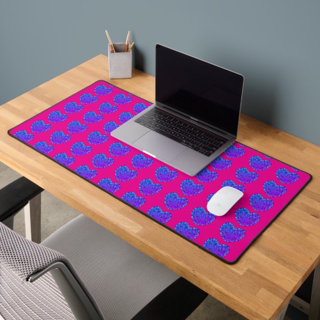 Pink n Purple Hearts Desk Mat (Office 2)