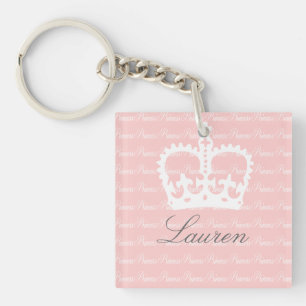 Pink-n-White Princess Key Ring