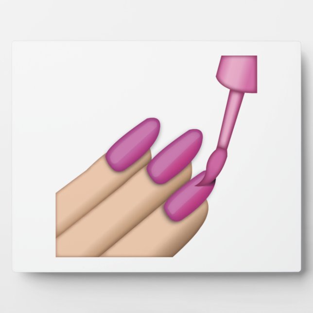 Pink Nail Polish - Emoji Plaque (Front)