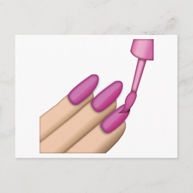 Pink Nail Polish - Emoji Postcard (Front)