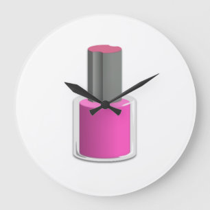 Pink Nail Polish Large Clock