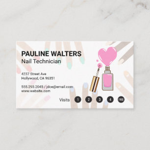 Pink Nail Polish   Loyalty Cards