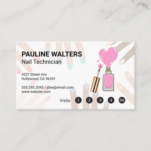 Pink Nail Polish | Loyalty Cards (Front)