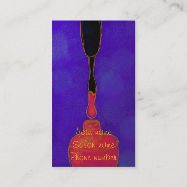 Pink Nail Polish Nail Tech Business Card (Front)