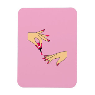 Pink Nails Manicure Art - Girly Beauty Magnet