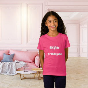 Pink name birthday girl T-Shirt
