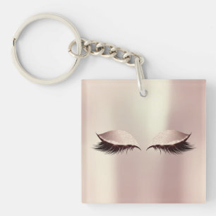 Pink Name Blush Girly Makeup Lashes Name Eyes Key Ring
