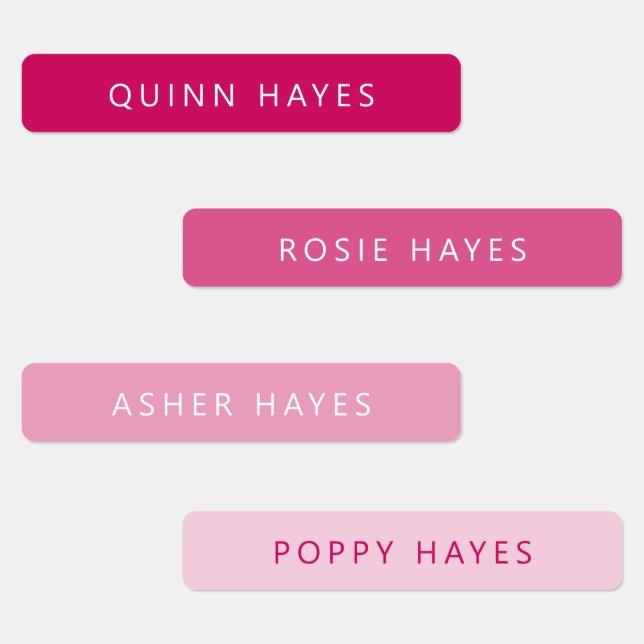 Pink Name Labels (Group)
