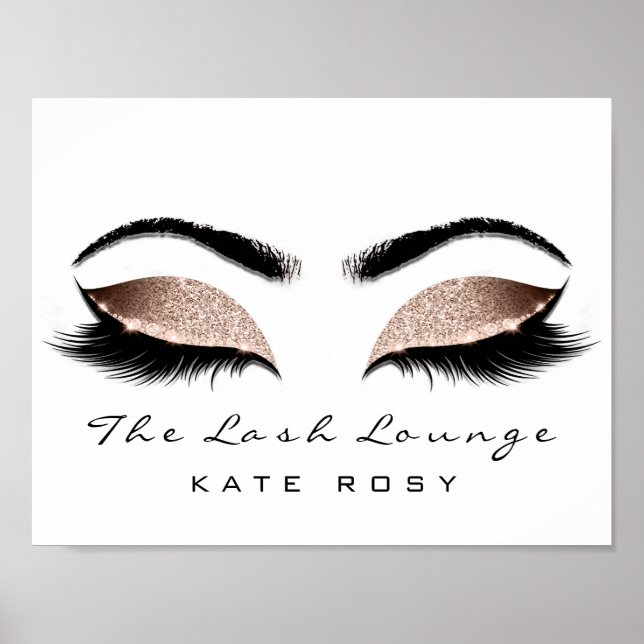 Pink Name Makeup Artist Beauty Studio Lashes Poster (Front)