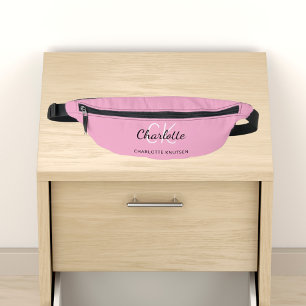Pink name monogram bum bags
