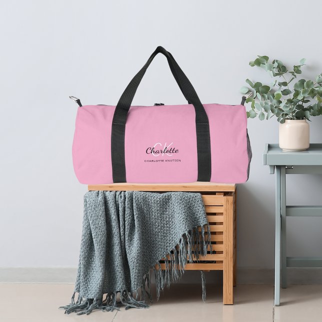 Pink name monogram duffle bag (Creator Uploaded)