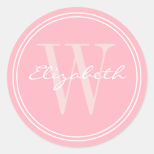 Pink Name Monogram Envelope Seals