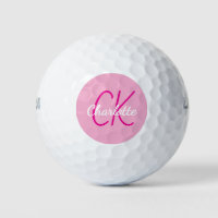 Pink name monogram initials