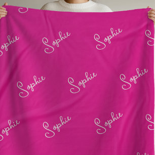 Pink Name Sherpa Blanket