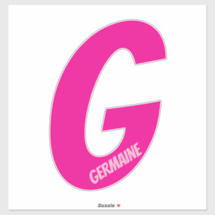 Pink Name Sticker with Initial G